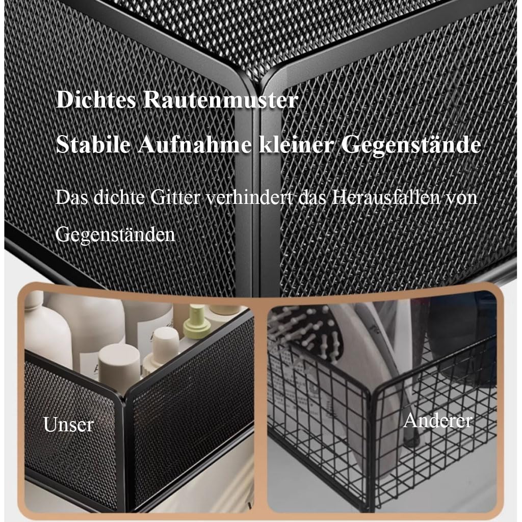 Mensola Doccia Senza Fori Set da 2, scaffale da Parete in Metallo, Cesto portaoggetti, Organizer da Bagno per Cosmetici, portashampoo per Doccia,Schwarz,26cm