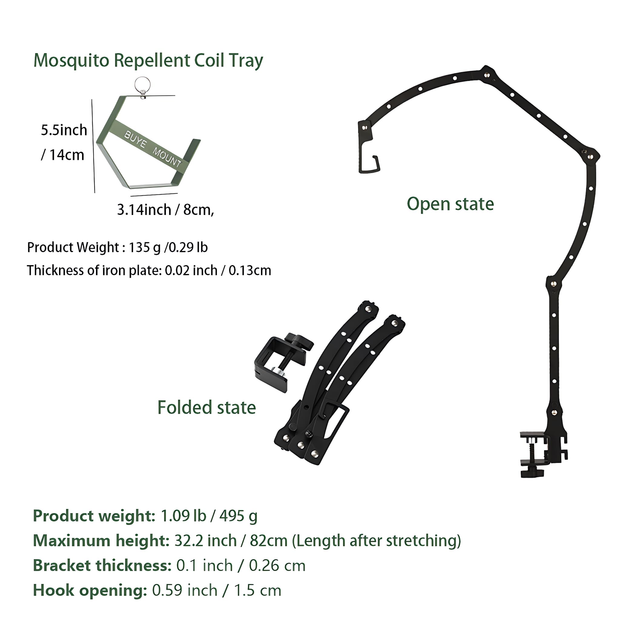 Camping Lantern Stand Folding Adjustable Desktop Lamp Rack Outdoor Portable Lamp Metal Long Arm Foldable Table Lamp Rack Outdoor Mosquito Coil Tray Camping Light Accessories Camping Light Stand