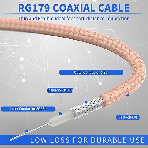 Miniatura 5 de Superbat Cable 3G HD SDI BNC Jumper 6 pulgadas 75 ohm para cámaras Monitores Vedio Grabadora BMCC Equipo de Video Soporta HD-SDI 3G-SDI 4K 8K SDI
