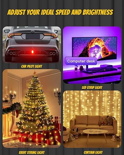 Miniatura 2 de YM E-Bright Controlador estroboscópico LED para tira de luz LED módulo intermitente compatible con automóvil barco hogar CC 5 V  24 V paquete de 4