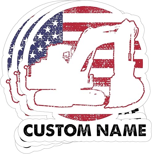 (3 unidades) Calcomanías personalizadas para casco de excavadora, calcomanías de bandera de Estados Unidos, decoración de casco, parachoques, casco