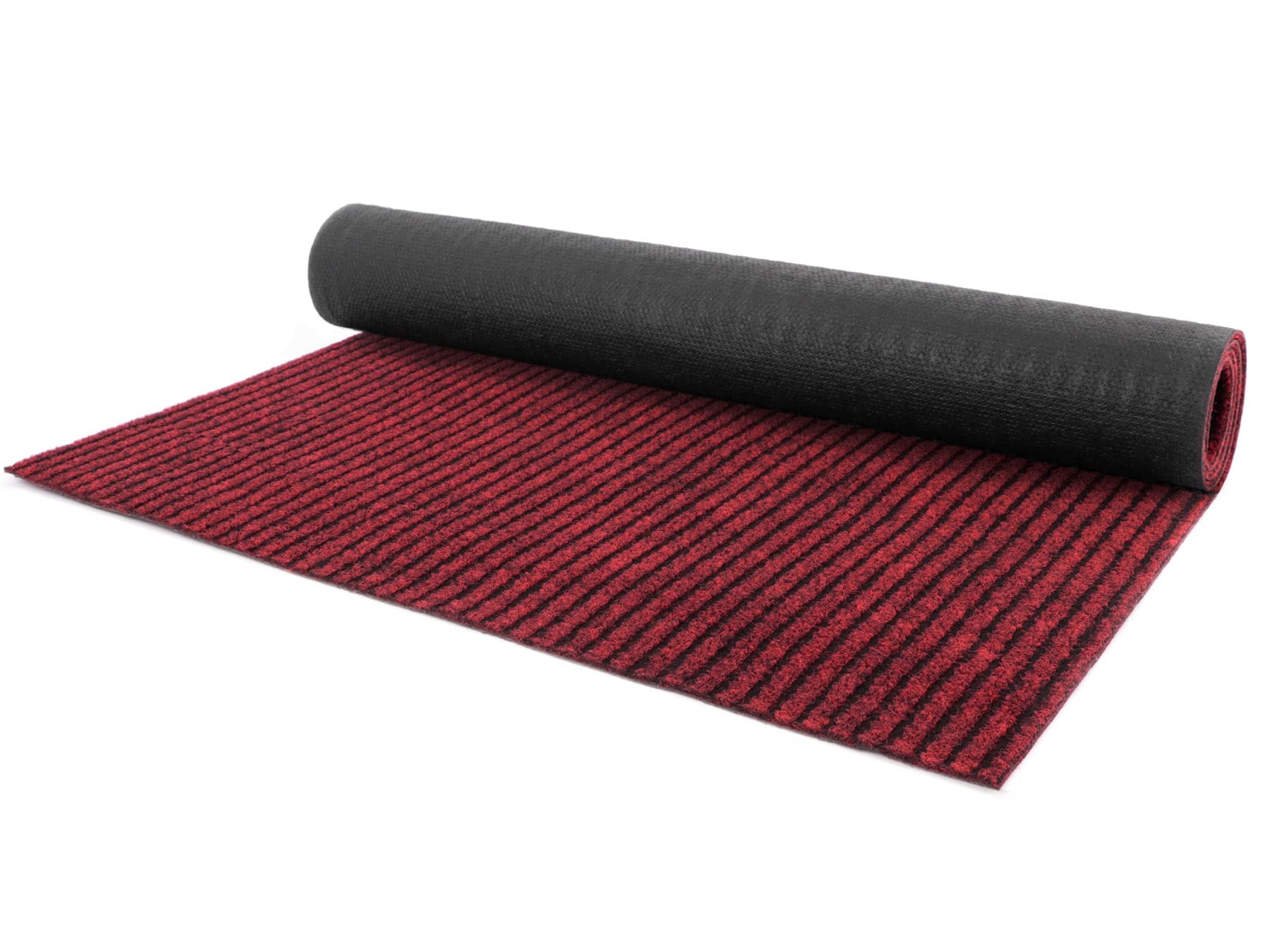 Primaflor Schmutzfangläufer Gin | 80 x 400 cm | Rot | Meterware | 100 % Polypropylen, rutschhemmender Gelrücken, gerippte Melange-Struktur, zuschneidbare Sauberlauf-Meterware