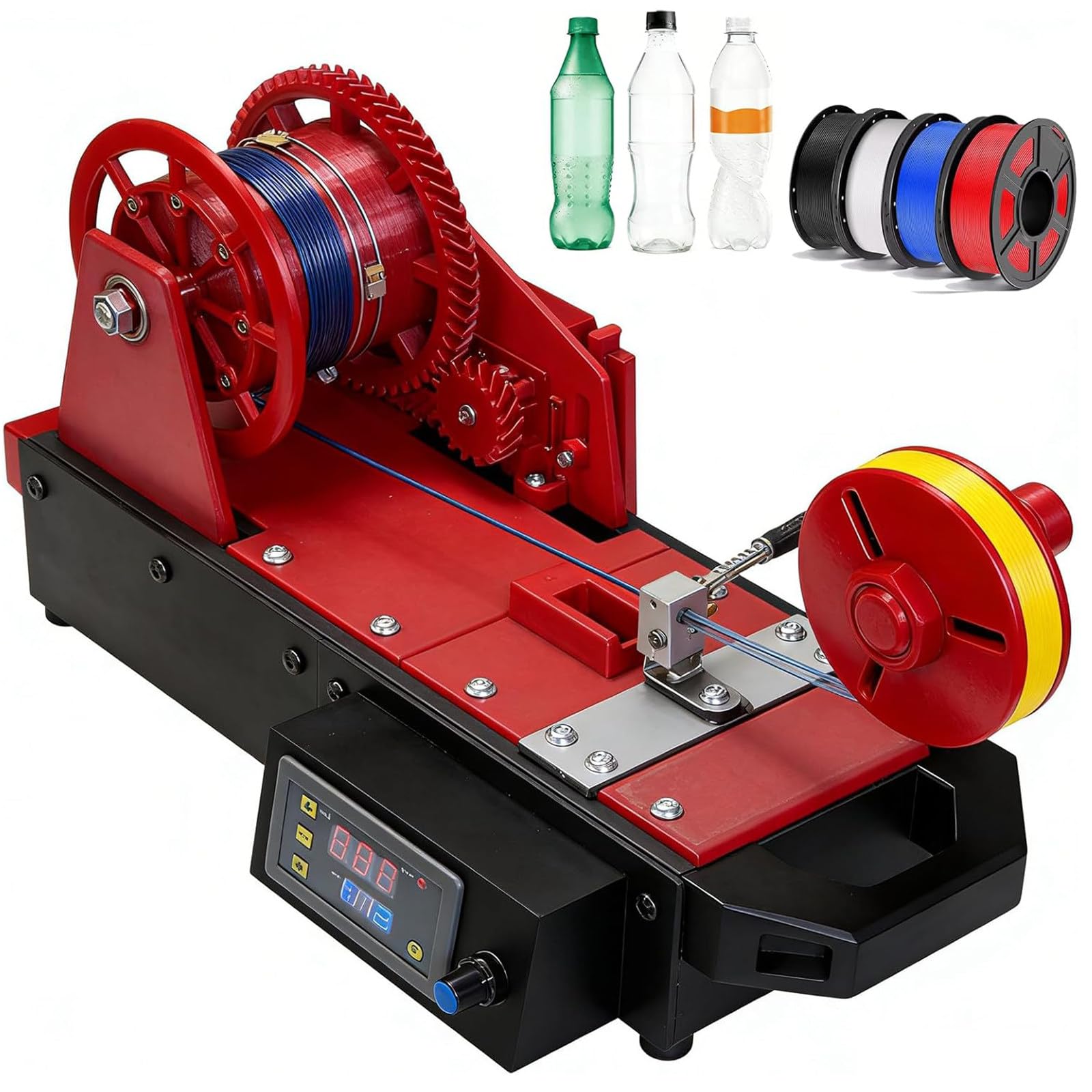 DDZJTPP 3D Recycled PET Filament Maker, Recycled Pet Bottle Recycler 3D Printer Extruders with Digital Display Desktop Filament Maker for Families, DIY Makers A