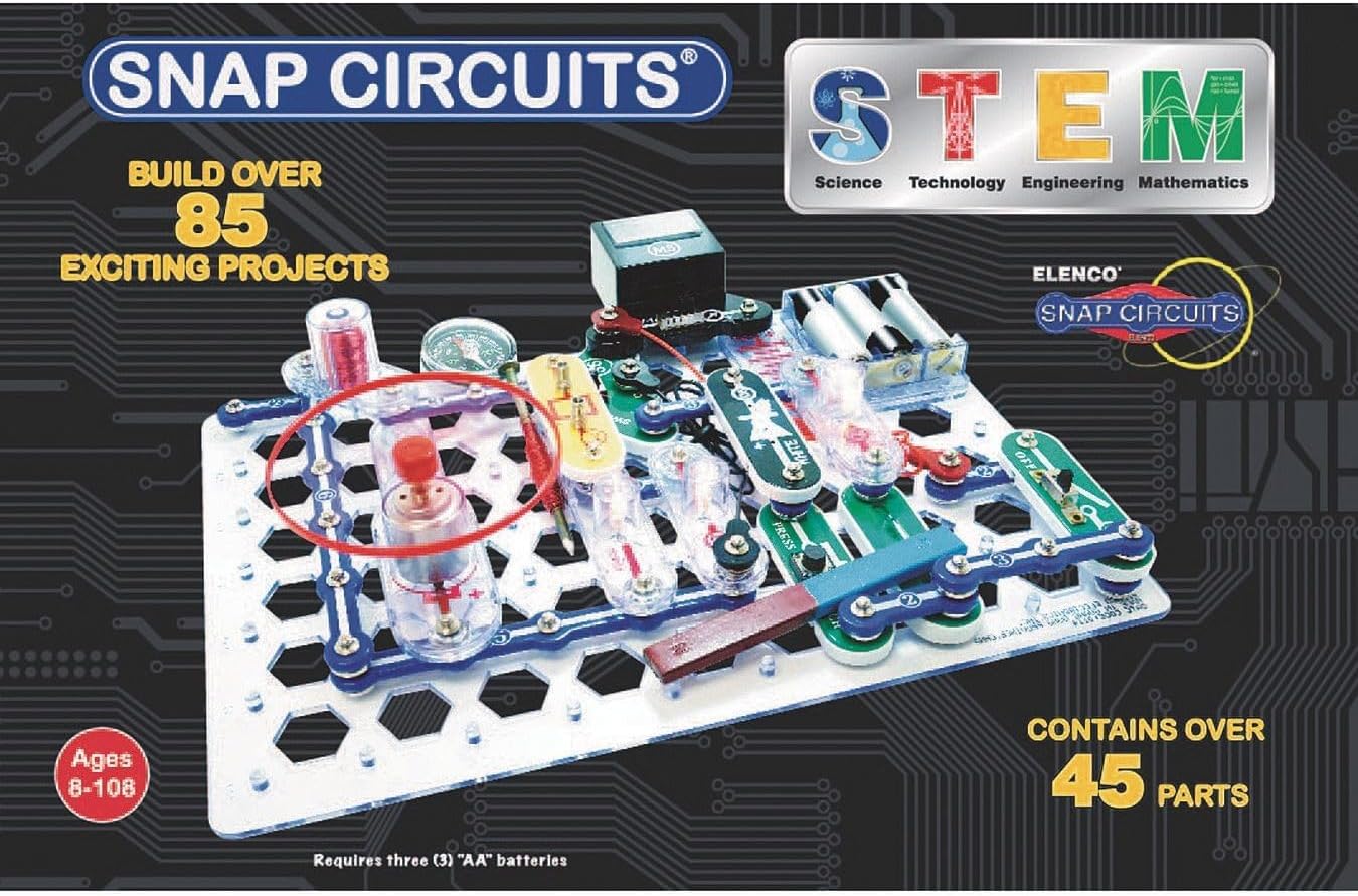 Snap Circuits STEM Electronics Discovery Kit | Explore Magnetism & Electronics | Ages 8+ | 85+ Hands-On Projects