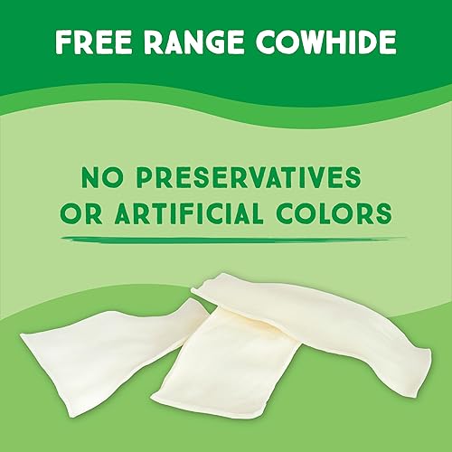 Miniatura 6 de GreenCow Rawhide Chips - Bolsa de 1 libra con sabor a carne de res, masticables de cuero crudo para perros grandes, ideal para masticadores