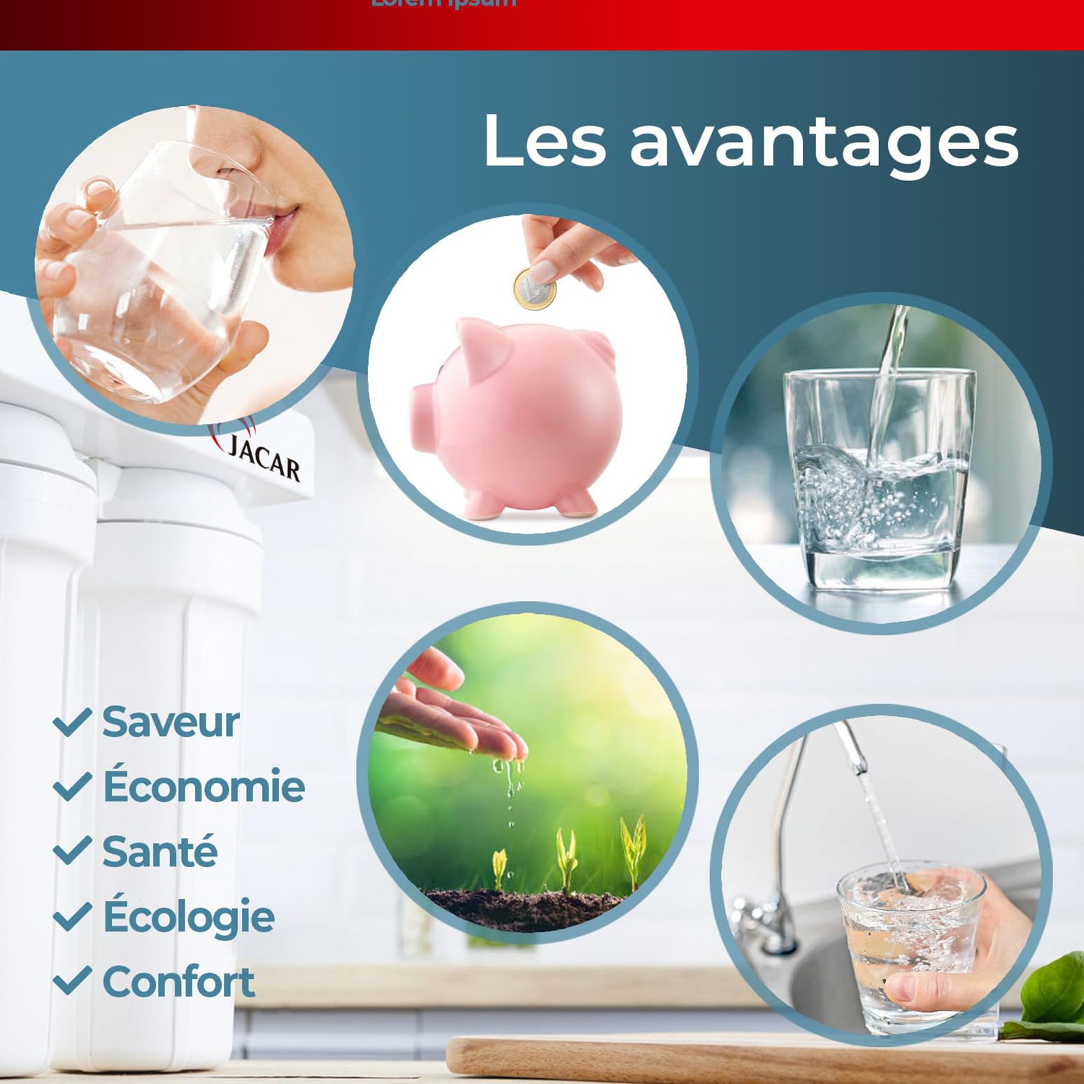 Filtres à osmose inverse 5 étapes filtres universels Membrane osmose 50 GPD Compatible tous modèles Pièces de rechange pour filtres épurateurs eau Filtres double osmoseur JACAR