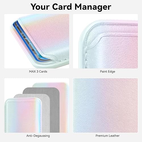 Miniatura 4 de Amzone Cartera magnética más fuerte Magsafe para teléfono celular para iPhone 15 Series, cartera de cuero RFID para teléfono compatible con la serie