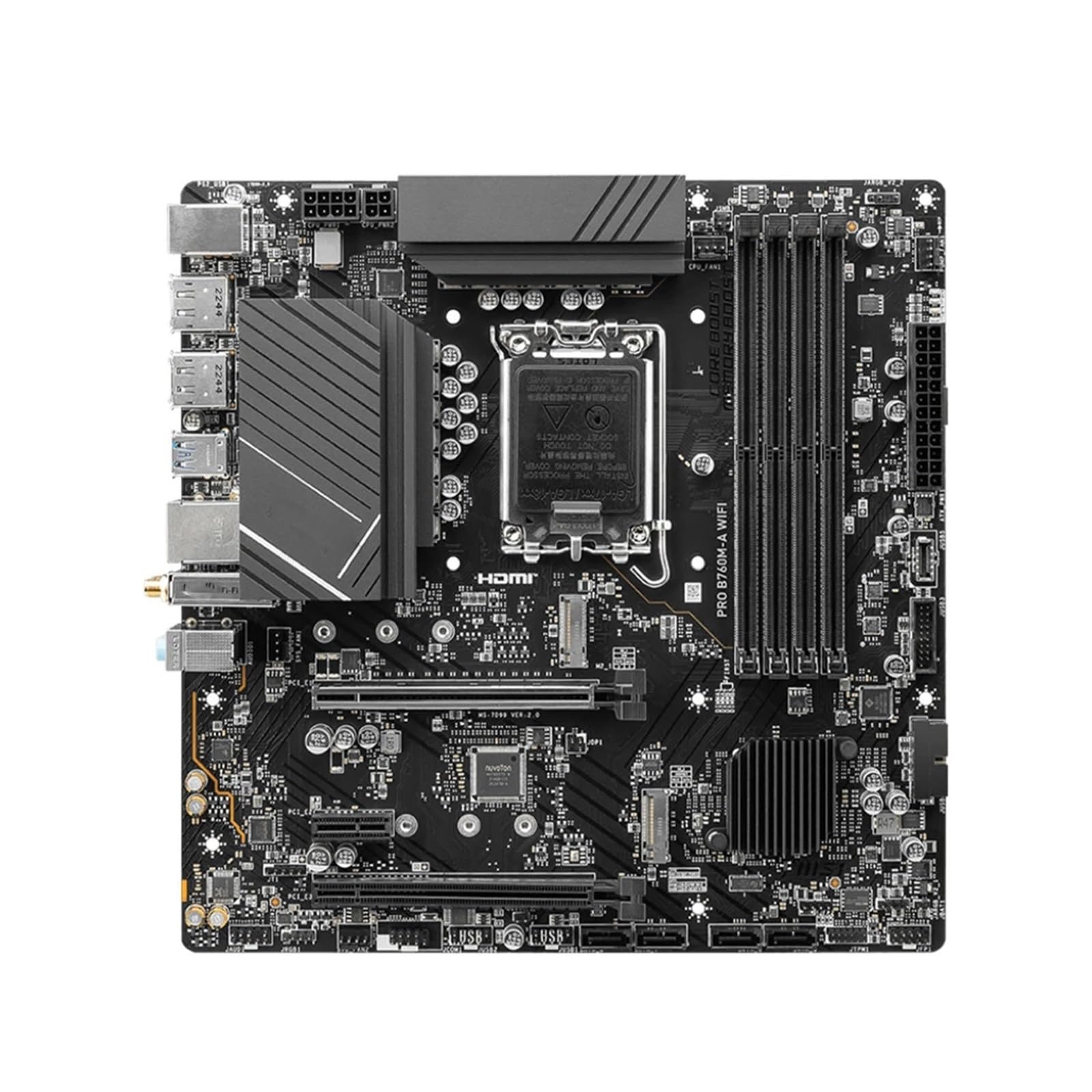 Carte Mere Carte mère Fit for MSI Pro B760M-A WiFi, B760 LGA1700 Compatible i9-14900KF i5-12400F i5 12400f DDR5 6800 MHz 256 Go NVME M.2 PCle 4.0