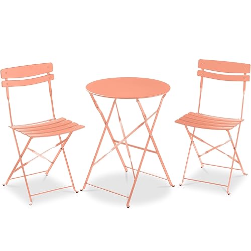 Best Choice Products 3-Piece Bistro Set, Space Saving Folding Design,