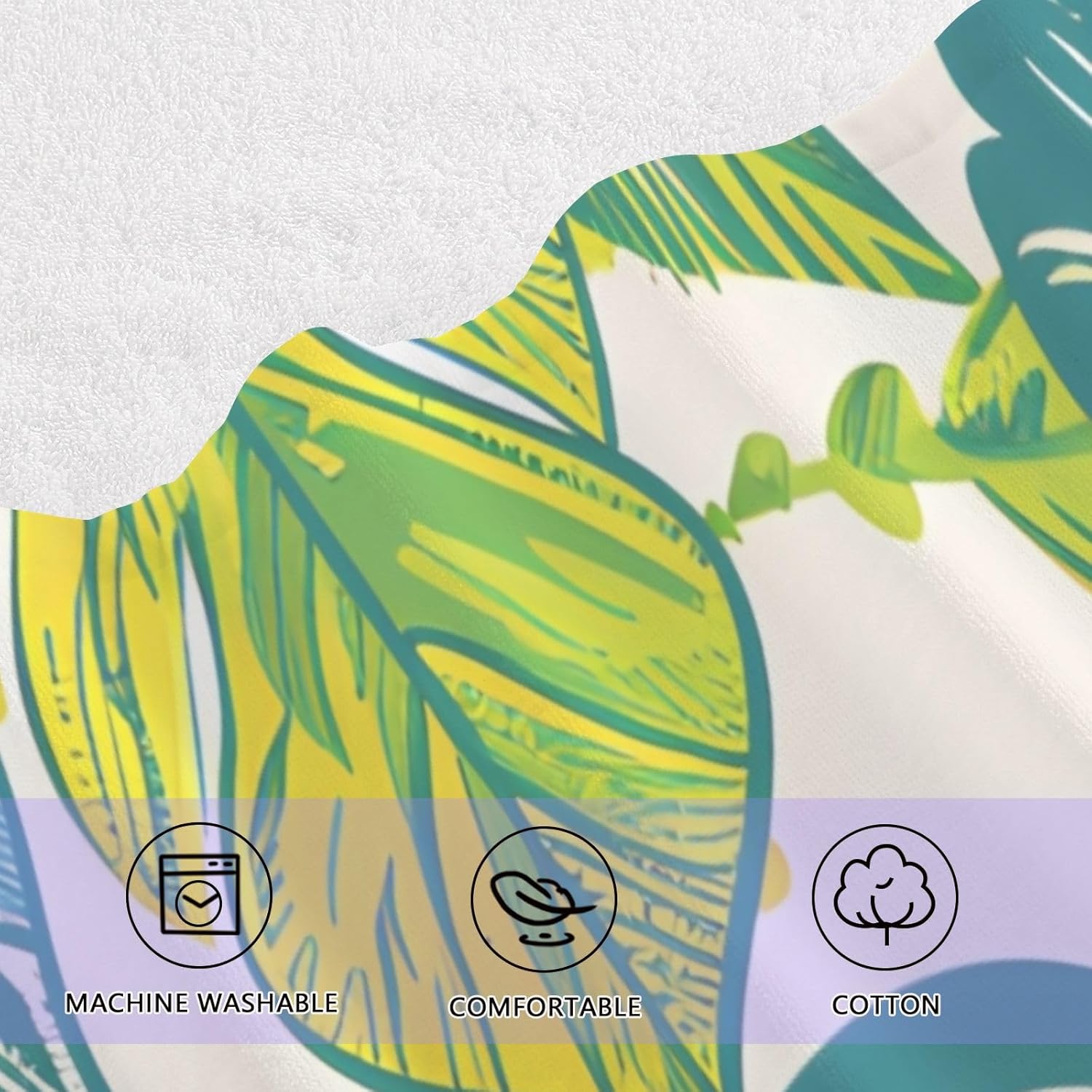 Hand Towels Premium Soft and Highly Absorbent Hello Summer with Leaf 2 Pcs Towels for Bathroom Set 100% Cotton Decorative Face Towels