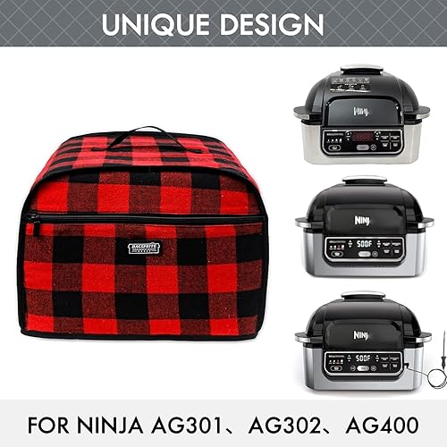 Miniatura 10 de BAGSPRITE Cubierta antipolvo para parrilla Ninja Foodi (Ninja FG551 Foodi Smart XL 6 en 1 parrilla interior con freidora de aire), cubierta de