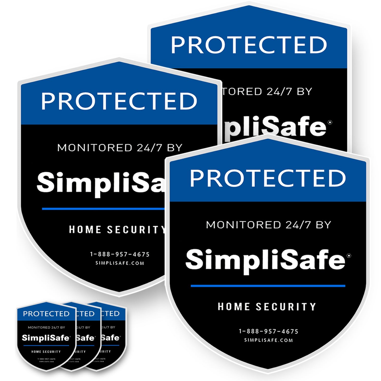 3PCS Yard Sign Shield Compatible for SimpliSafe Home Security System，3PCS Door/Window Stickers，Durable and Waterproof, Alarm Stickers，Security Signs for Yard