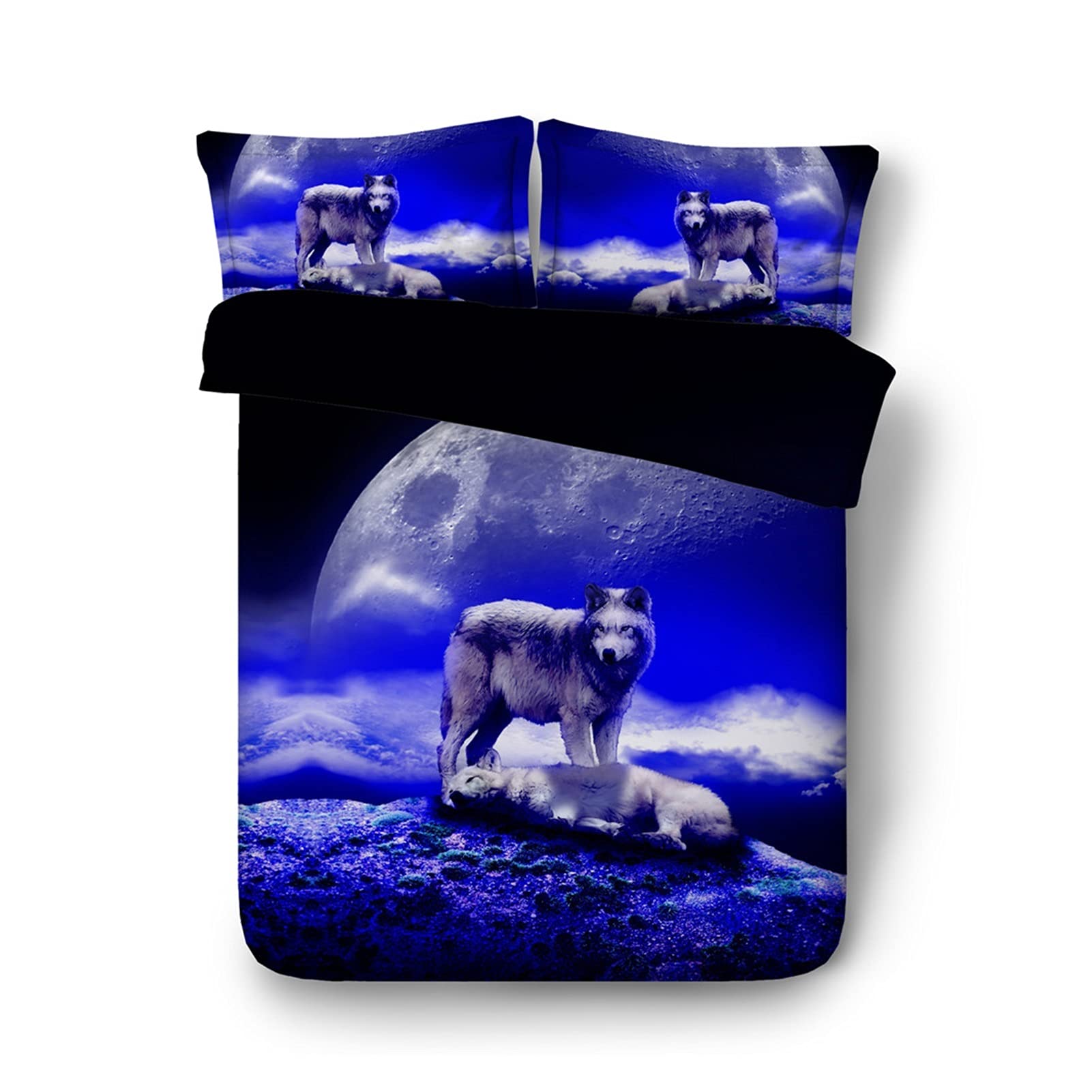 Parure de lit loup galaxie king size microfibre douce抗皱易打理带隐形拉链