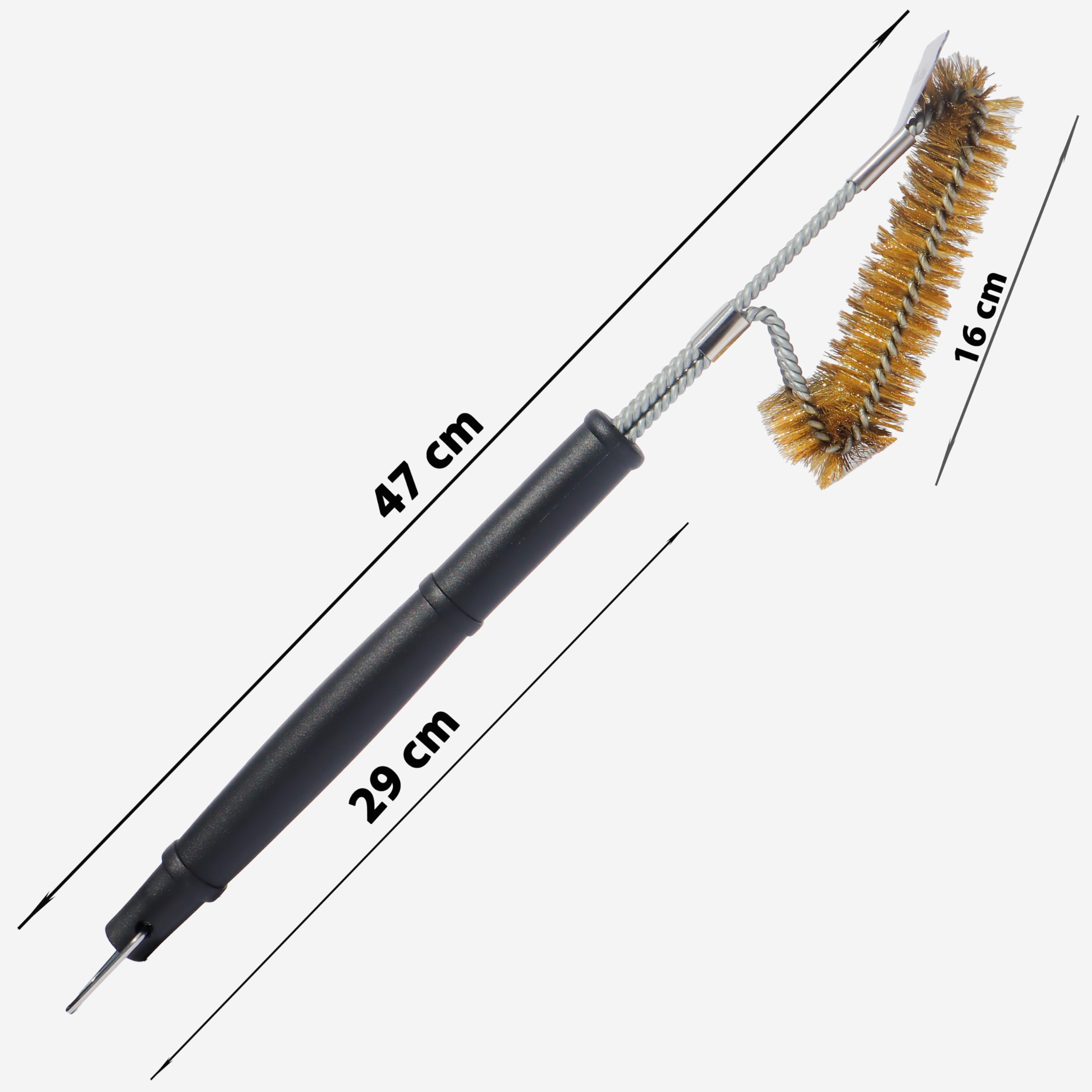 Spazzola Per Barbecue TNTOR Con Raschietto - Manico Lungo 45 Cm In Acciaio Inox Per Pulizia Grill - Foto 2