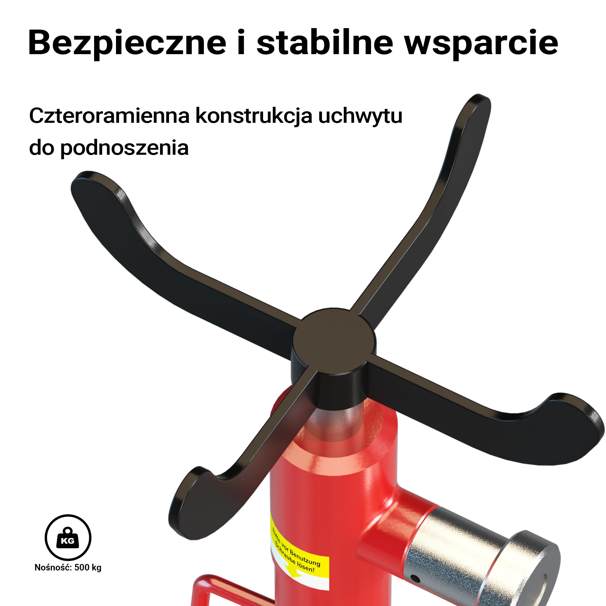 Wiltec Podnośnik do skrzyni biegów do 500 kg nośności i wysokości 110-195 cm, lewarek hydrauliczny z dociskaczem nożnym, 4 koła stalowe