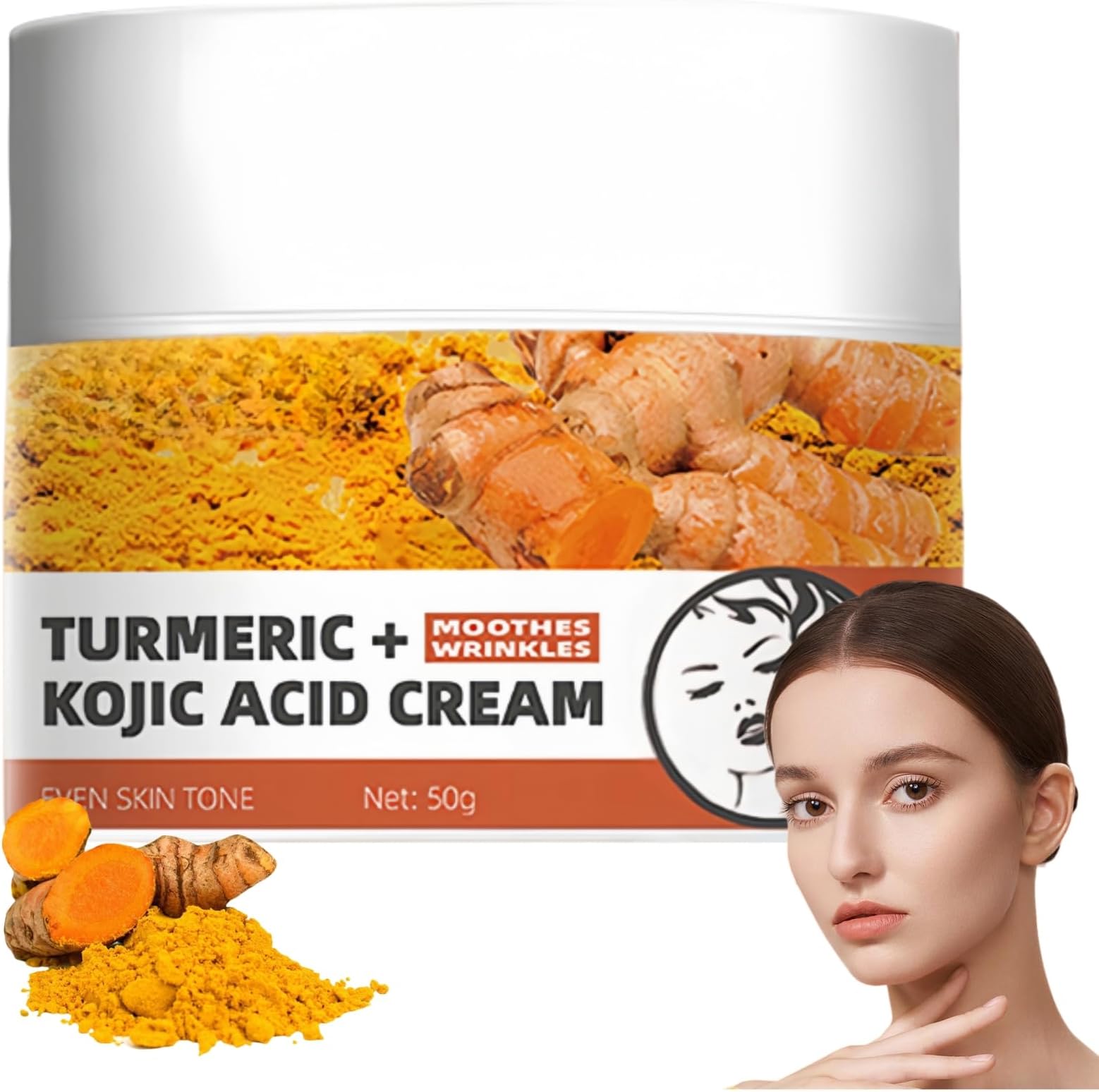 OumunTurmeric Kojic Acid Face Cream, Anti Aging & Skin Brightening Cream, Spot Cream