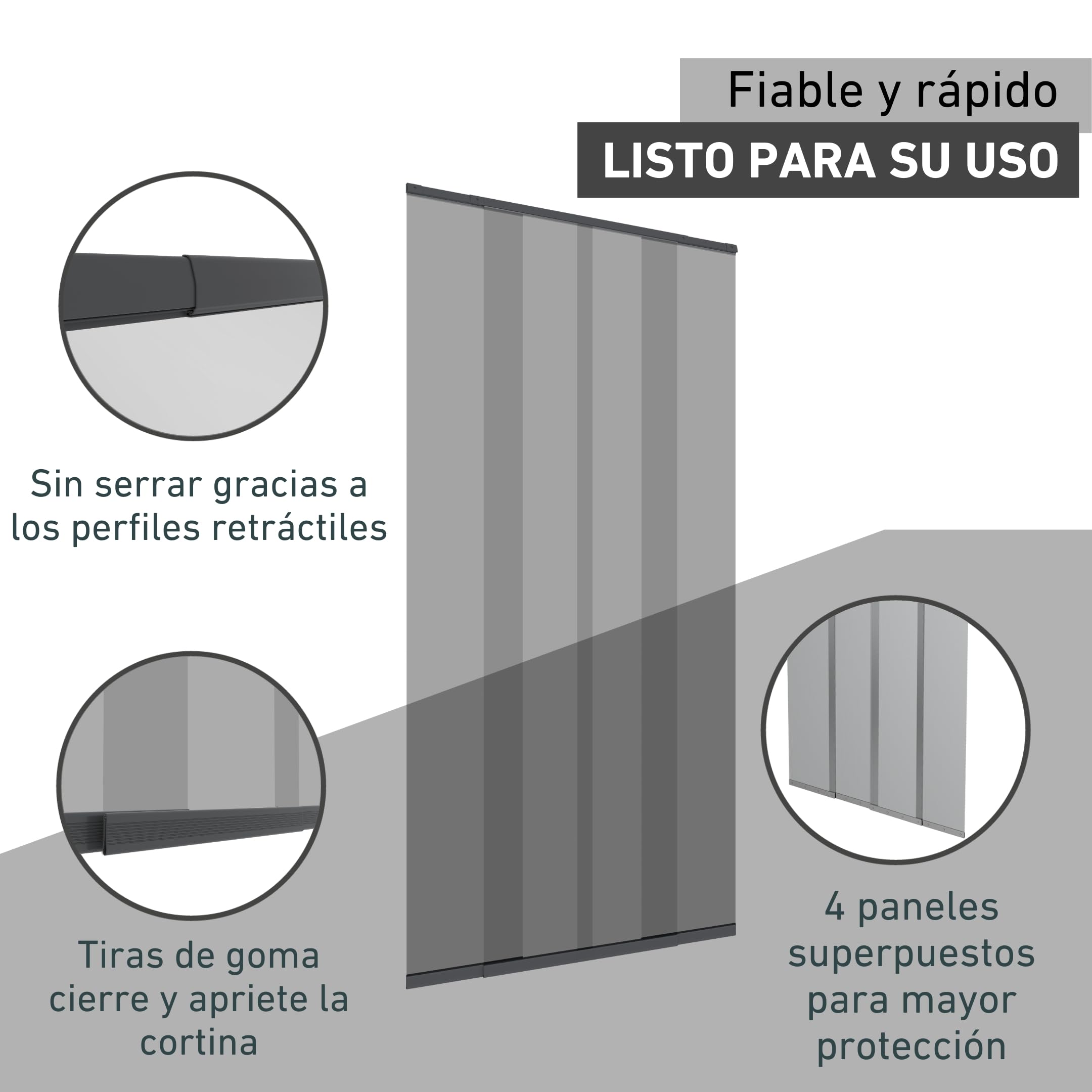 Windhager Cortina de mosquitera con Lamas telescópicas 120 cm, Antracita, 04302