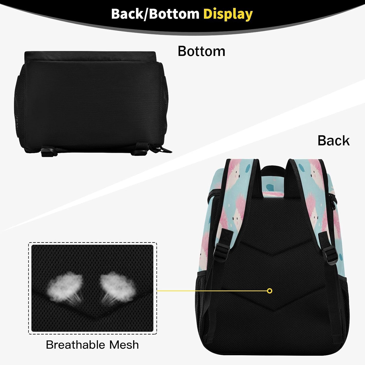 Pink Hedgehogs Cooler Backpack 36 Cans Leakproof Waterproof Backpack Cooler Bag Beach Accessories Travel Camping Fishing Backpack for Women Men