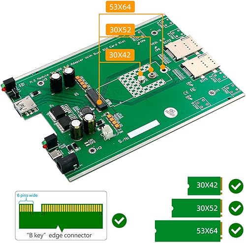 Miniatura 3 de NGFF M.2 4G 5G Module a USB 3.0 Adaptador con ventilador de refrigeración, ranura para tarjeta SIM dual Antena de alta ganancia Fuente de
