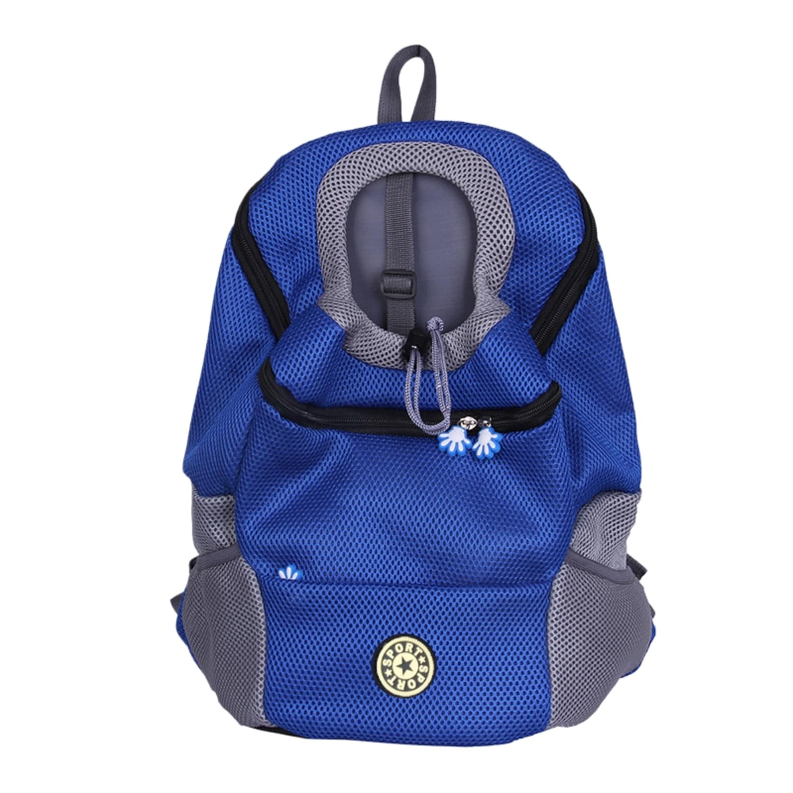 Veslyn Pet Travel Bag Ventilated Backpack Carrier For Cats & Small Dogs, Foldable Front With Secure Zipper Lock Outdoor Use-blue-m