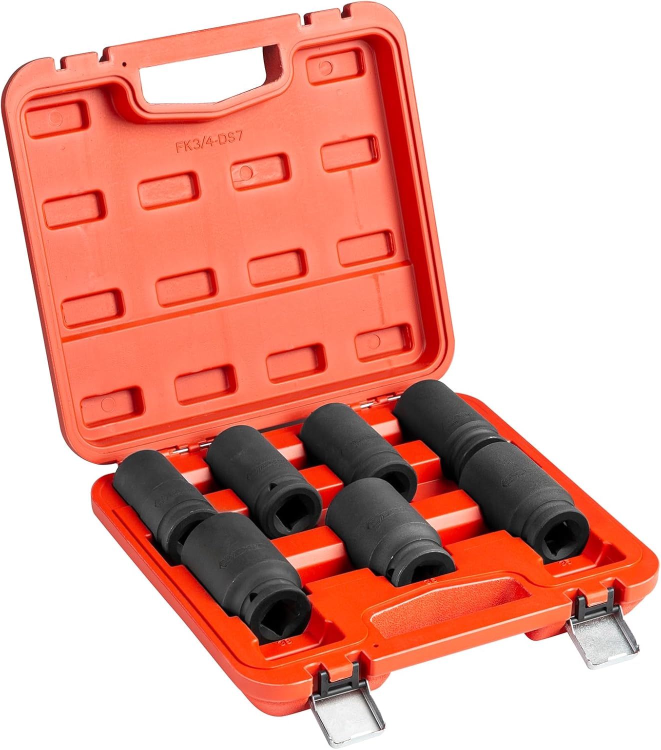 Jetech 3/4 Inch Drive 7PCS Impact Deep Socket Set, Heat-Treated Cr-Mo Alloy Steel, Metric (27mm, 29mm, 30mm, 32mm, 35mm, 36mm, and 38mm)