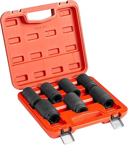 Vista 8 de Jetech Juego de llaves de impacto de 3/4 pulgadas, 42 piezas profundas y estándar SAE y métricas y estándar para mantenimiento de automóviles