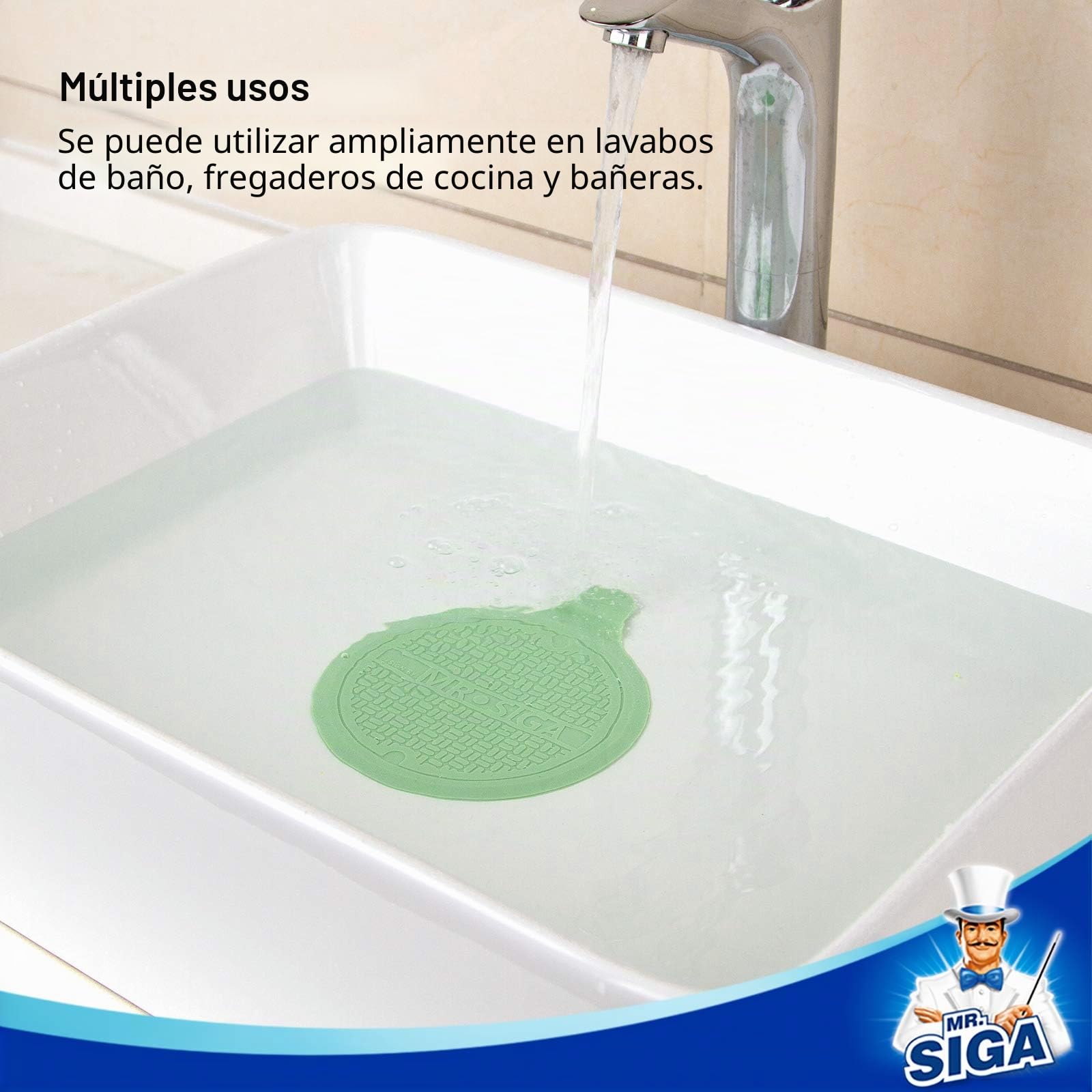 MR.SIGA Tapón de Drenaje de Silicona para Ducha, bañera, Lavabo, Fregadero, colador de Drenaje con Ventosa, Paquete de 3