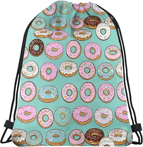 Varios deliciosos donas unisex con cordón mochila bolsa de deporte gimnasio viaje Sackpack, Varias rosquillas deliciosas, Mochilas Tradicionales