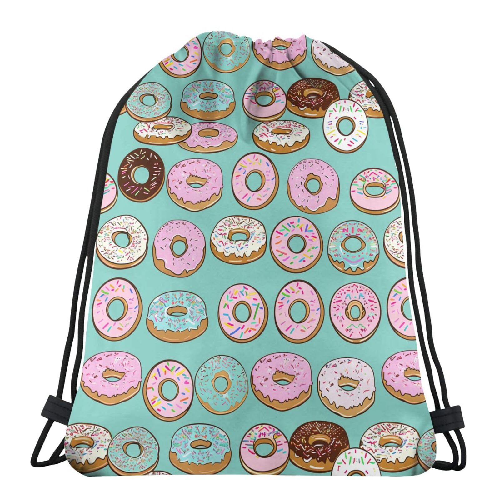 Various Delicious Doughnut Unisex Drawstring Backpack Bag Sport Gym Travel Sackpack