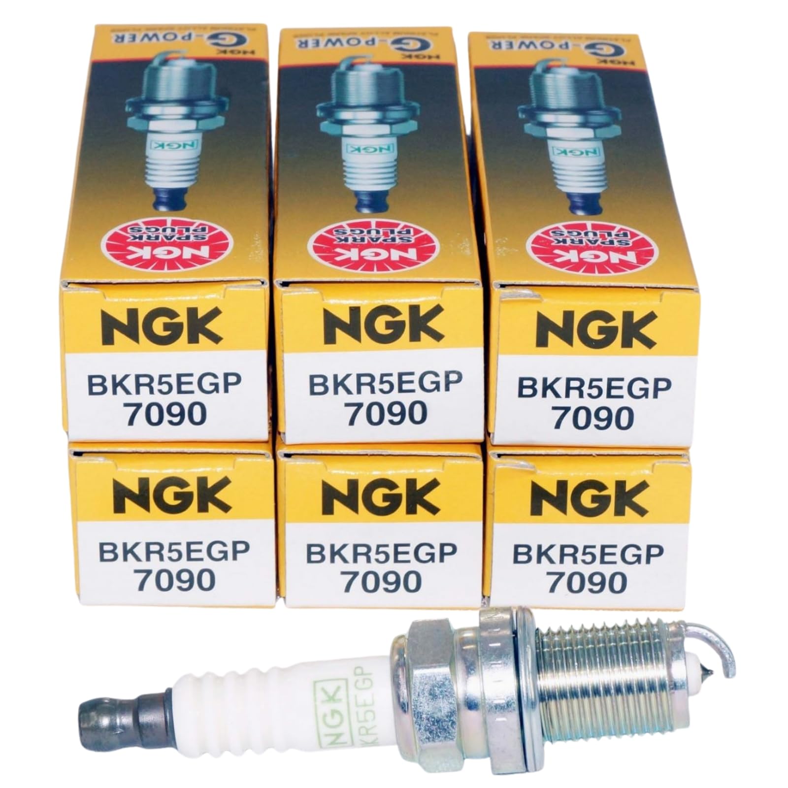 NGK 7090 G-Power Platinum Spark Plugs BKR5EGP, Pack of 6