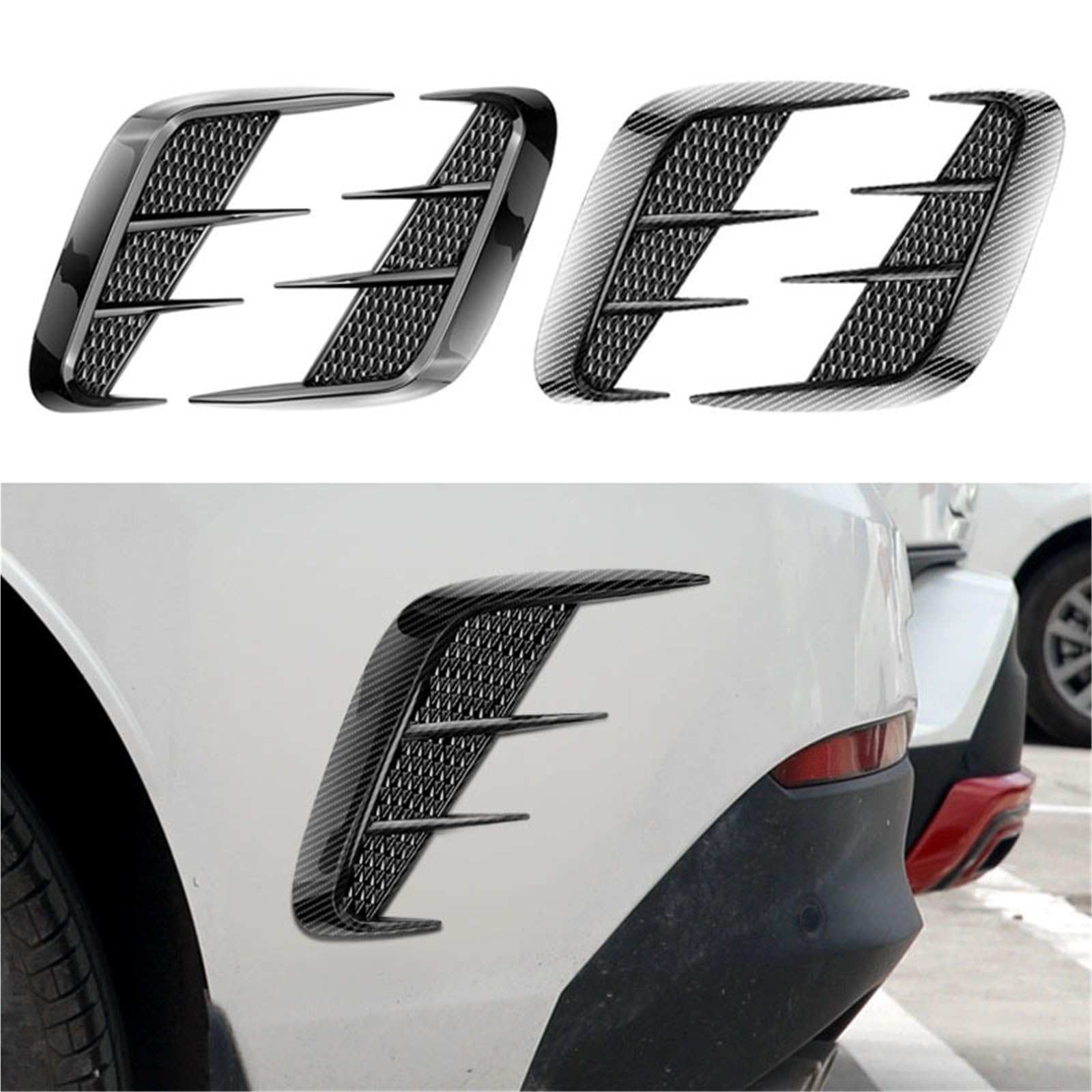 Naklejka na pokrywę wlotu powietrza z boku, błotnika i, zderzaka maski Auto Air Flow(Black)