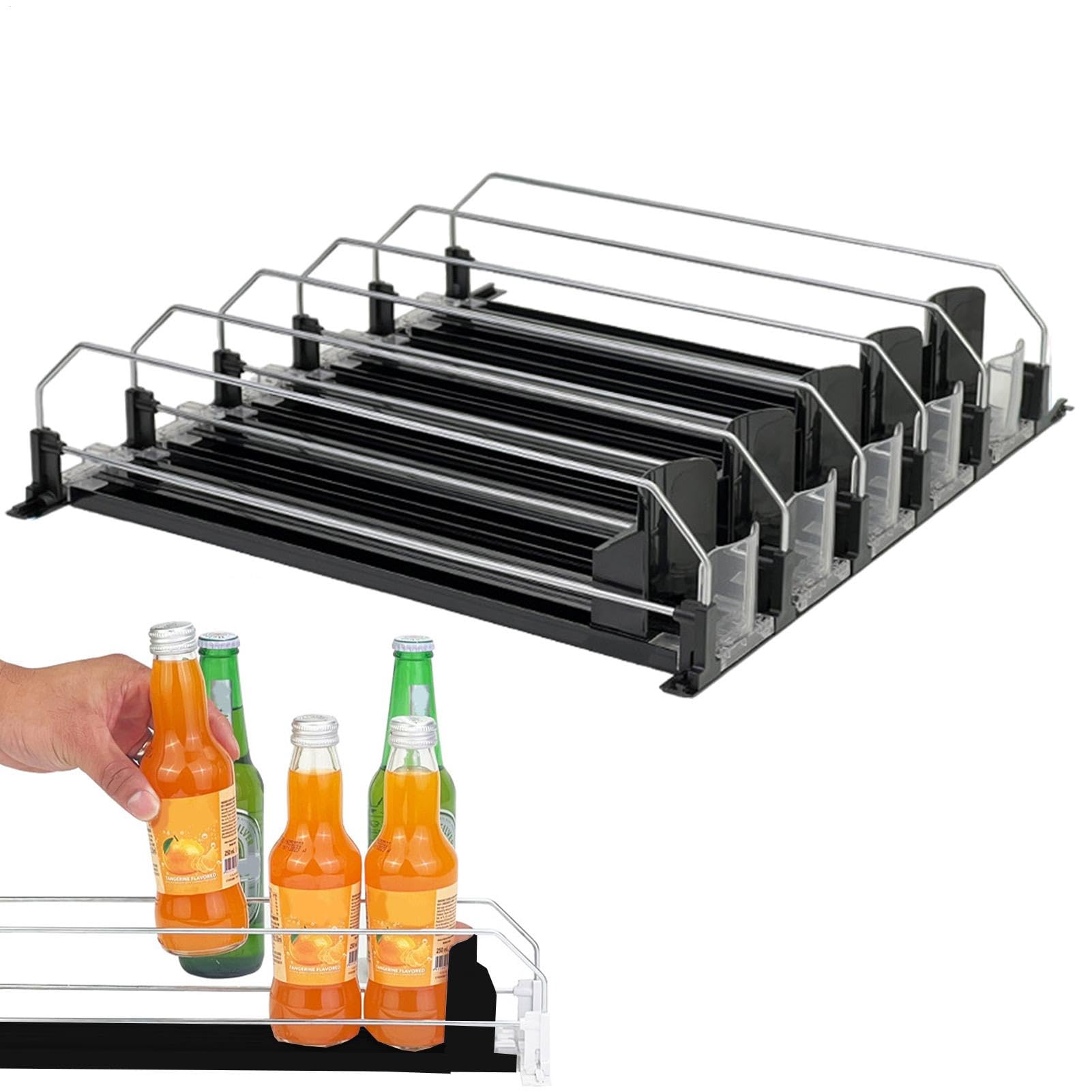 Kühlschrankdosen-Organizer, Kühlschrankbox-Spender | Kühlschrankbox-Spender 5-reihiger Getränkedosen-Organizer | Einstellbarer Kühlschrank-Getränkehalter