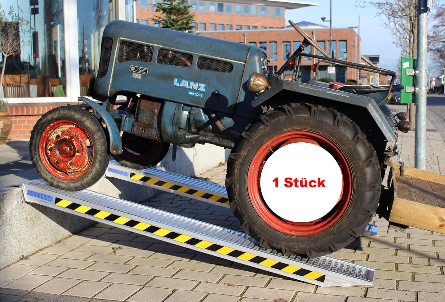 TRUTZHOLM 1 x Profi Schwerlastrampe 265cm Traglast 1650 kg Alu 35 cm Breite grau Auffahrrampe Verladerampen