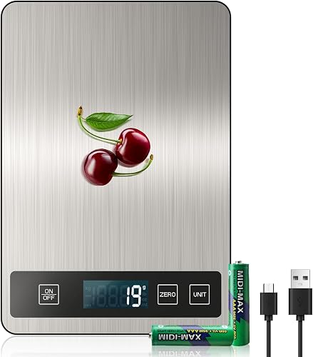Balance de Cuisine Numérique Rechargeable 15 kg 