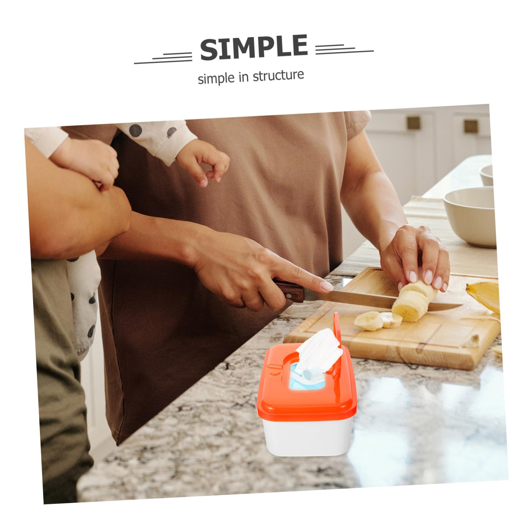 Contenedor de Toallitas Húmedas Color Aleatorio de Plástico para Bebés 2 Unidades Naranja, Ligero y Portátil Adecuado para Baño y Sala de Estar