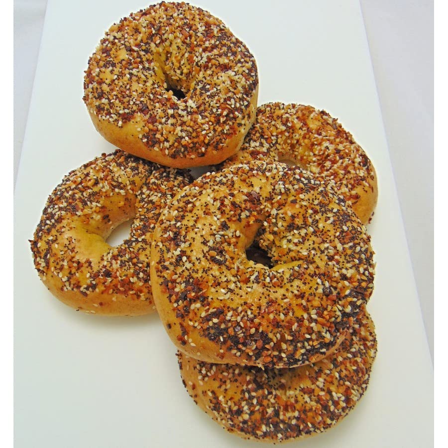 Low Carb NY Style Everything Bagels (3 Pack) | No Sugar | Keto | Handcrafted | All Natural | Diabetic Friendly | High Protein & Fiber | Perfect for Breakfast (11.85 Oz)