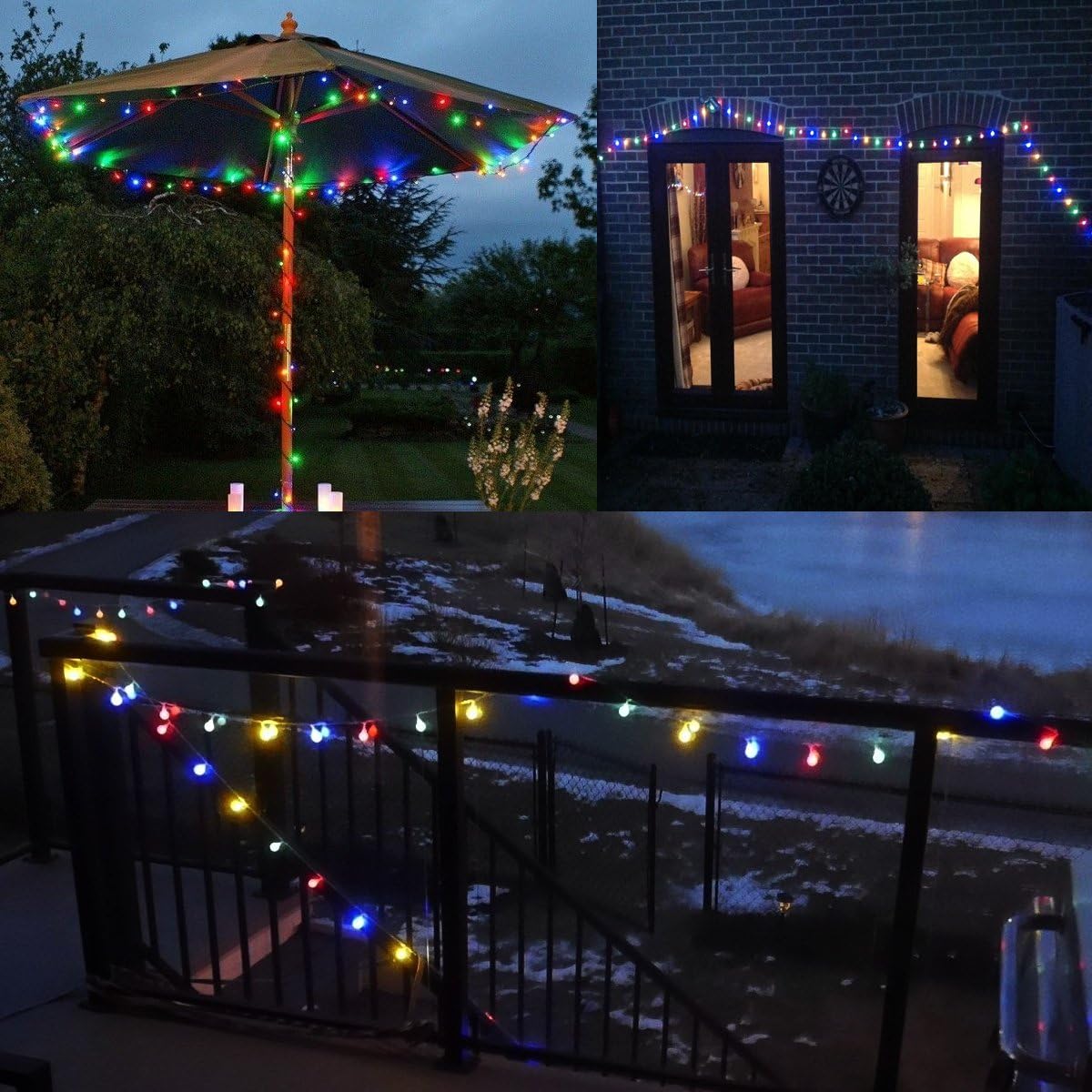 LE Globe String Lights, Battery Operated, Ball String Lights with Remote, Timer and 8 Modes, 16.4ft 50 LED, Indoor Outdoor Decorative Fairy Lights for Bedroom, Party, Christmas and More (Multicolor)