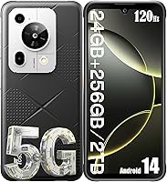 Vista 1 de FOSSIBOT F112 Pro 5G - Teléfono inteligente resistente, 24 GB+256 GB/2 TB Android 14 desbloqueado, teléfono celular con batería de 7150 mAh, Negro