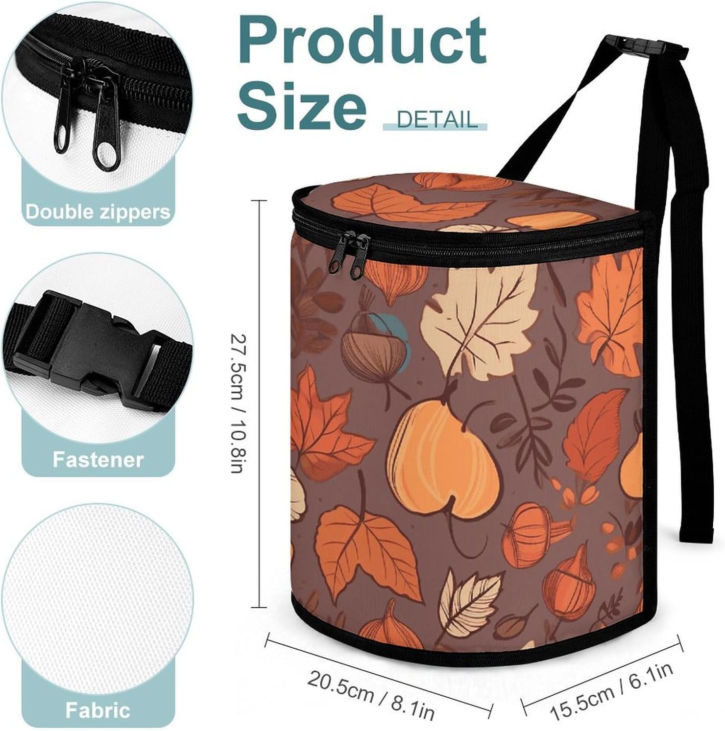 Hanging Car Trash Bag Fall Printed Car Garbage Storage Bag Leakproof Car Trash Can Portable Garbage Storage Bags