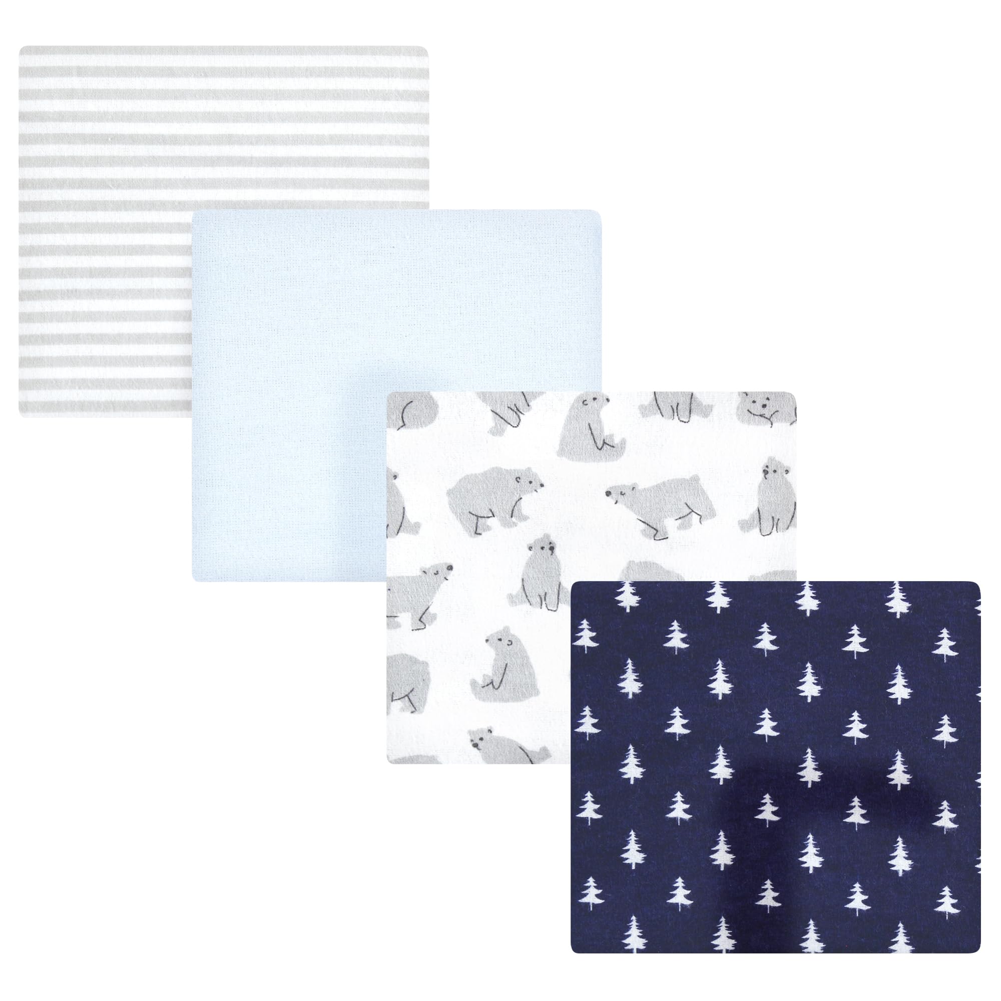 Luvable Friends Little Treasure Flannel Receiving Blankets 4pk