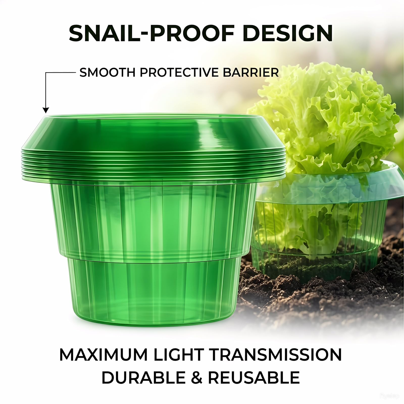 10 collares de caracol, anillo protector de caracol, protección de caracol de tamaño mediano para plantas de lechuga y repollo, los anillos protectores de caracoles pueden complementar el sombrero de