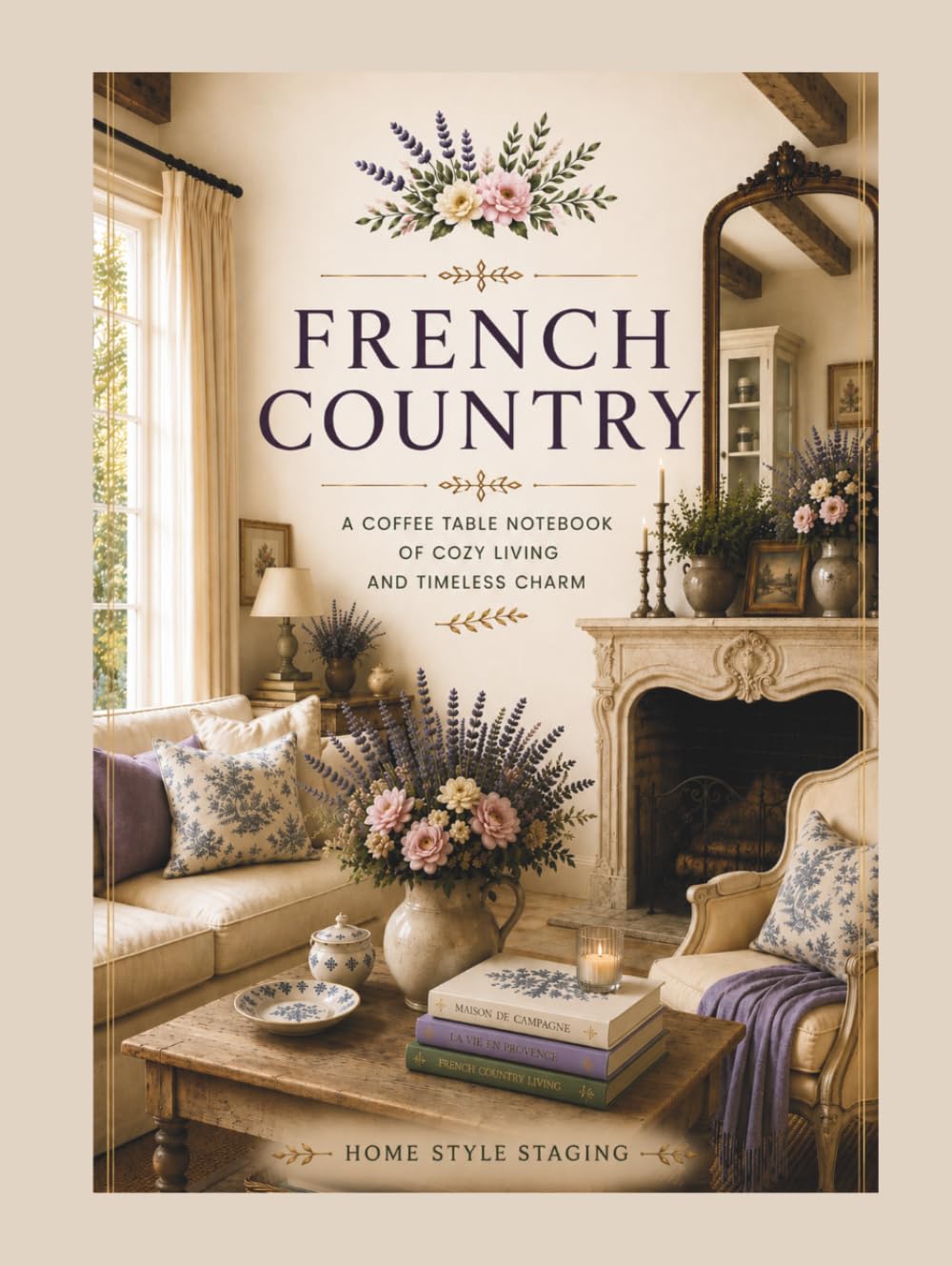 Livre blanc decoratif French Country cahier vierge pour decoration de table