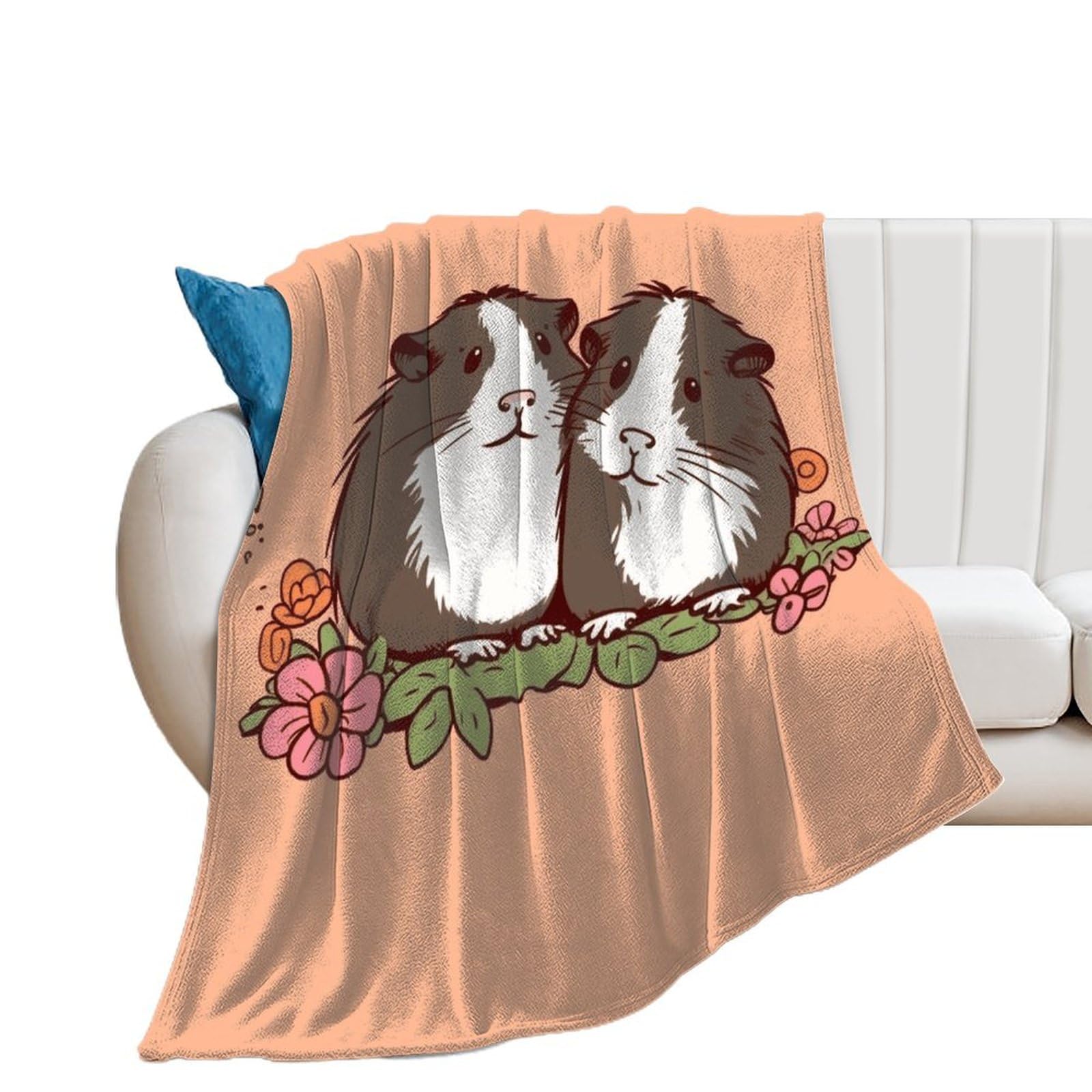 Couverture chaude et décorative femme imprimé cochon d'Inde