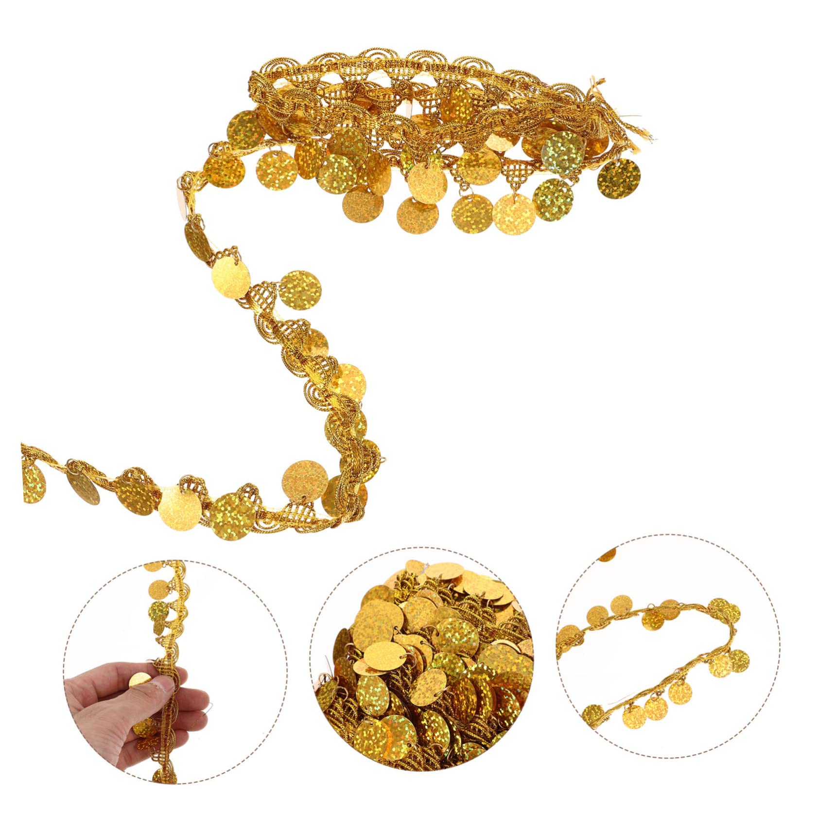 Tucireat Passamaneria Decorativa Passamaneria Oro Allegato di Cucito Paillettes da Cucire Nastro Paillettes per Decorazioni Cucito per Artigianato Fai da Te Cucito Decorazione Tucireat Passamaneria Decorativa Passamaneria Oro Allegato di Cucito Paillettes da Cucire Nastro Paillettes per Decorazioni Cucito per Artigianato Fai da Te Cucito Decorazione