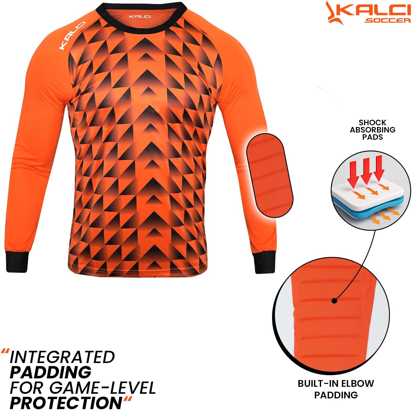 Kalci Soccer Goalkeeper Jersey | Elbow Padded Goalkeeper Shirt Adult/Youth | Long Sleeve Goalie Jersey for Men/Women/Boys - Image 5