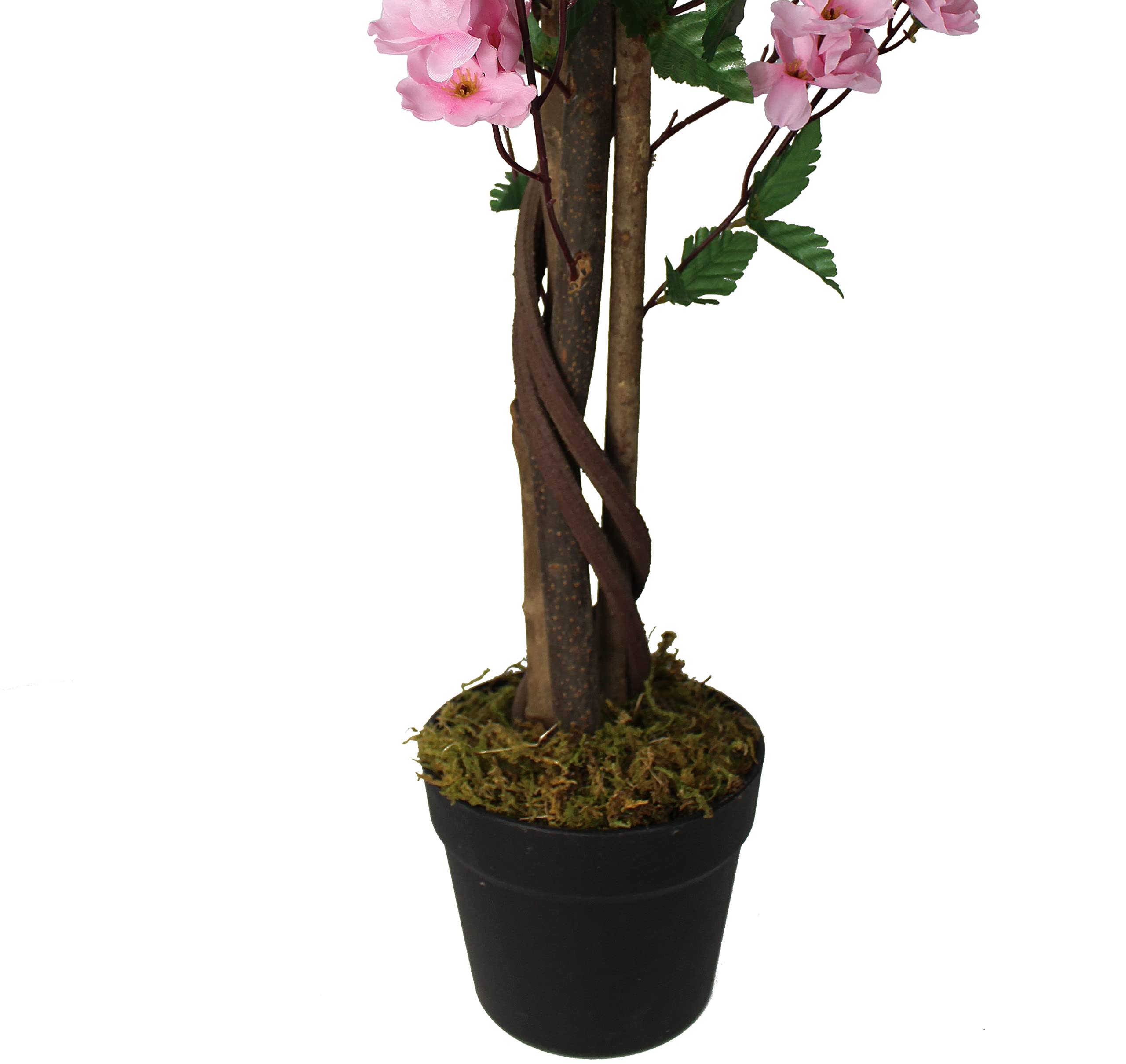Arnusa Plante Artificielle à Fleurs Roses Arbre Artificiel 120 cm Décoration du Salon Grande Plante en Pot Fleur de Printemps