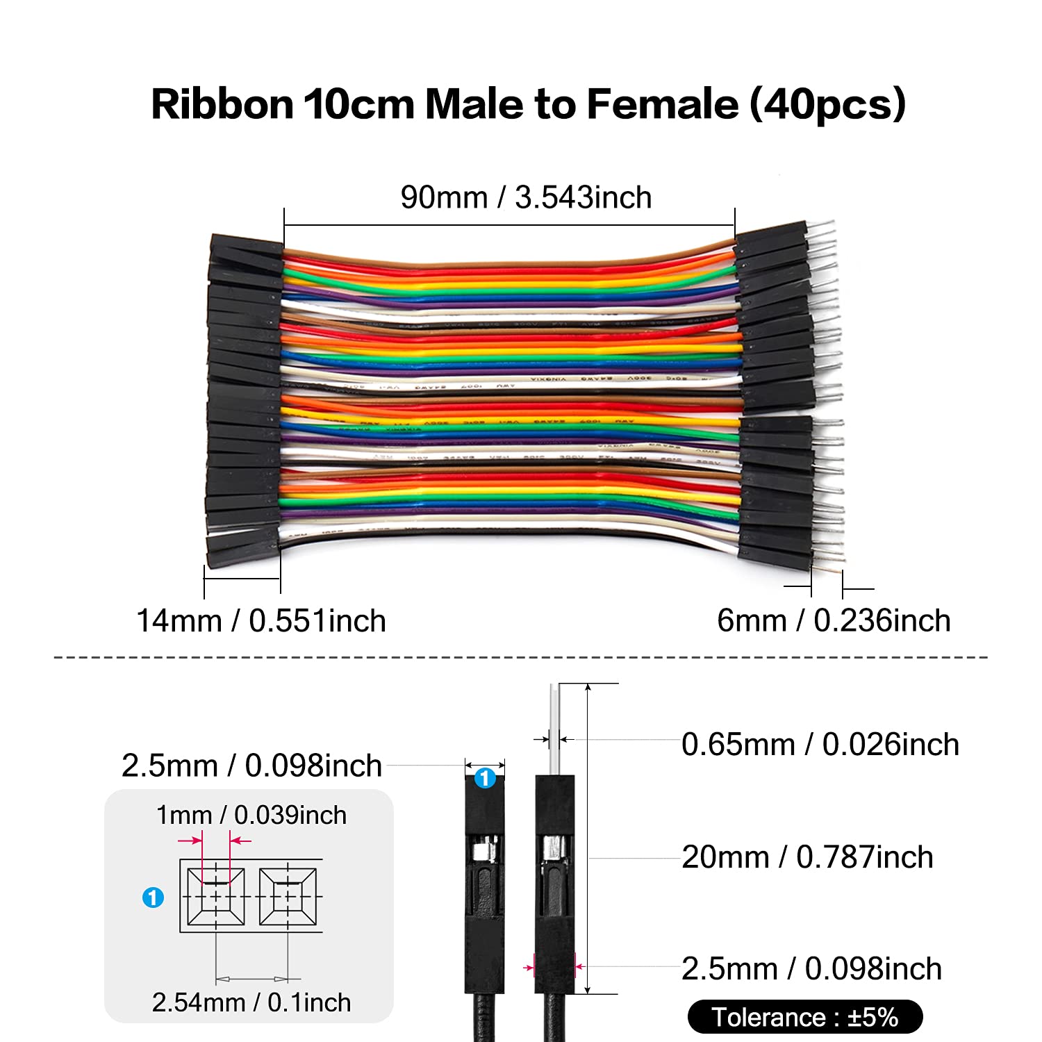 Snapklik.com : Chanzon 40pcs 10cm Male To Female Header Jumper Wire ...