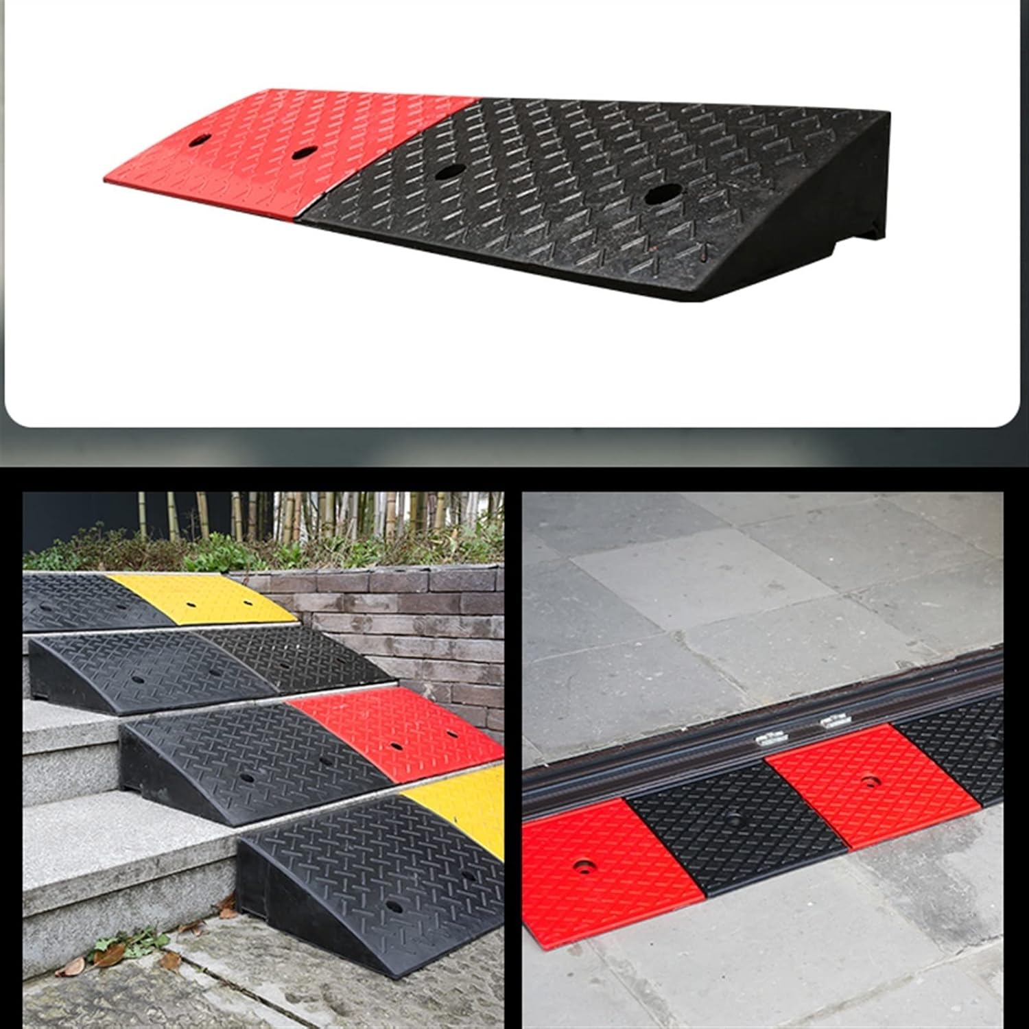 Industry Curb Ramp,Rubber Threshold Wheelchair Ramp,Car Slope Ramp,Outdoor Curb Ramp for Sidewalk,Trucks,Shed Access,Bike,Pets,Scooter,Wheelchair (Battery *1 : 98 * 23 * 7cm)