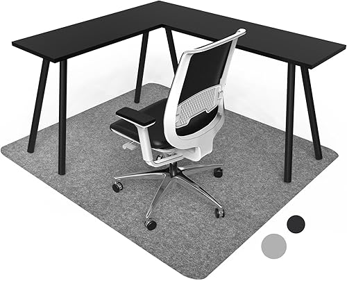 Tapete para silla de escritorio para suelo de madera dura y azulejos, 55 x 63 pulgadas, tapete para silla de oficina para sillas rodantes, material