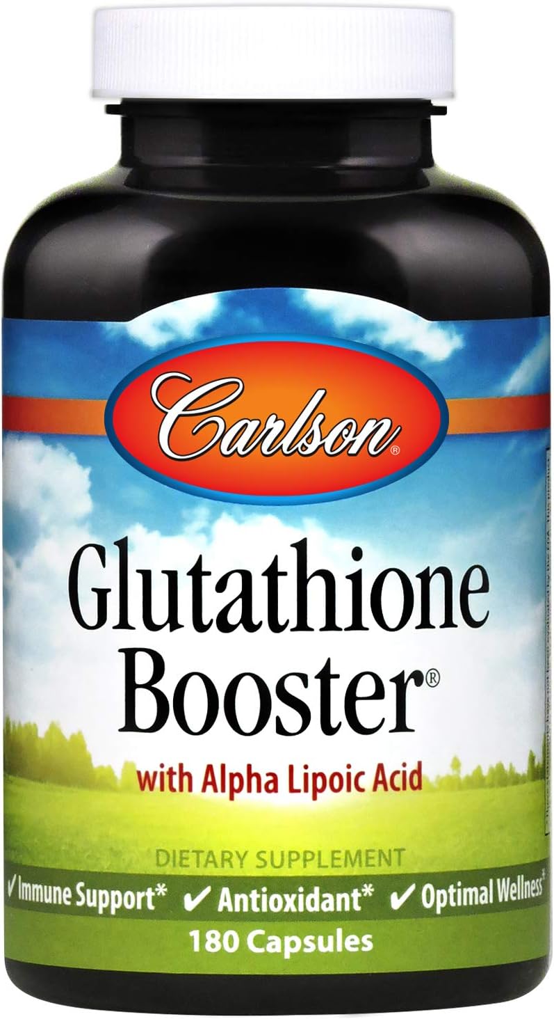 Carlson - Glutathione Booster, Alpha Lipoic Acid, Immune Support & Optimal Wellness, Antioxidant, 180 Capsules